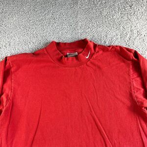 VINTAGE Nike T Shirt Mens‎ Medium Red Pullover Mock Neck Outdoor Long Sleeve 90s